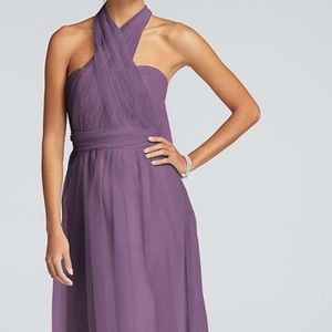 David’s bridal Long Tulle Convertible Versa Dress